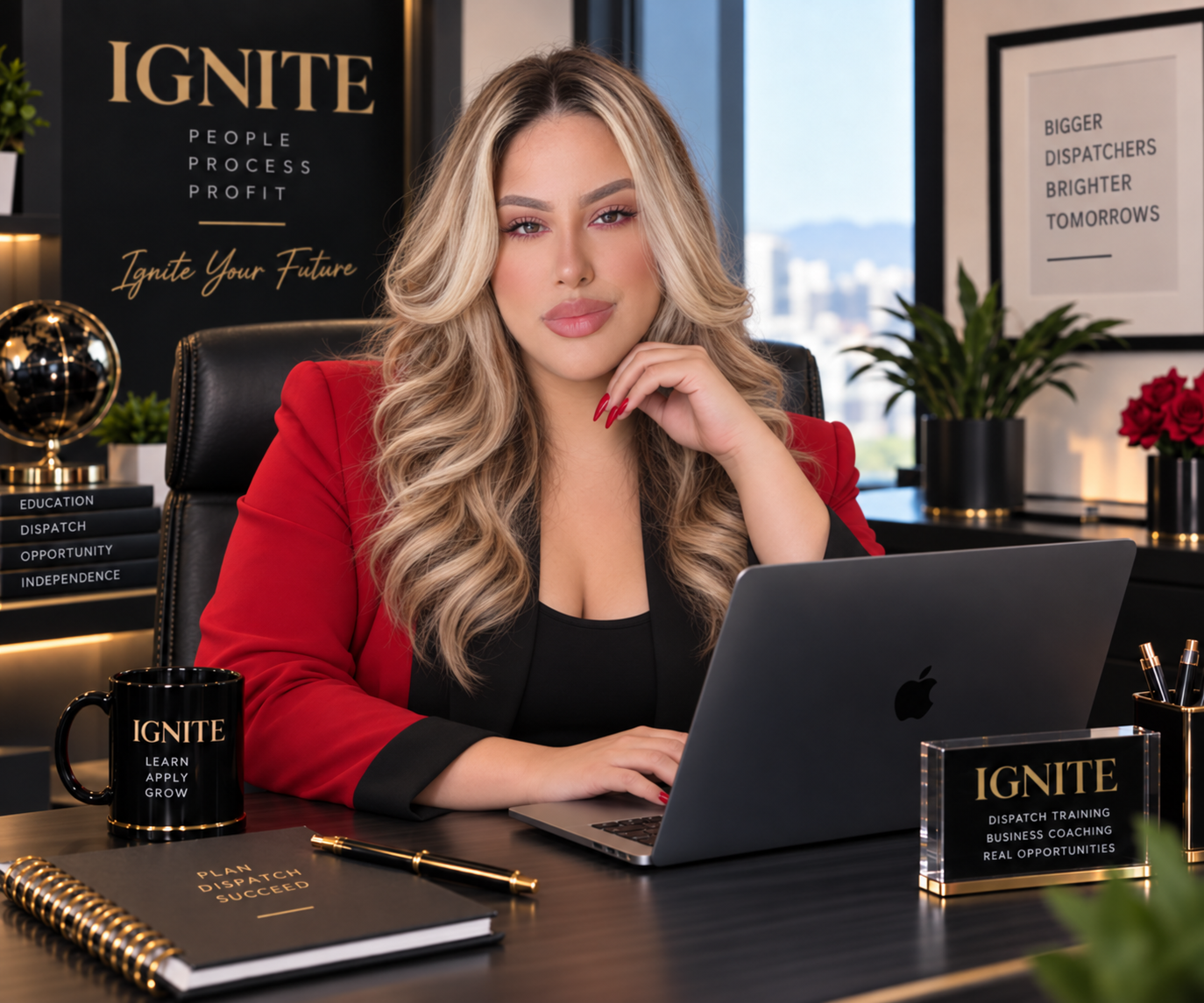 Natalie Martinez at her desk